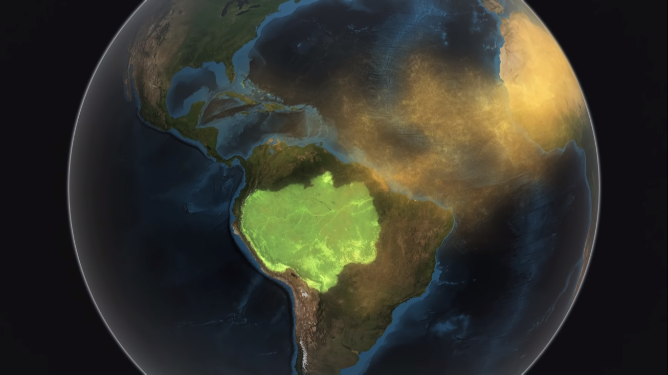 Vídeo da NASA mostra como a Floresta Amazônica é fertilizada pelo Deserto do Saara
