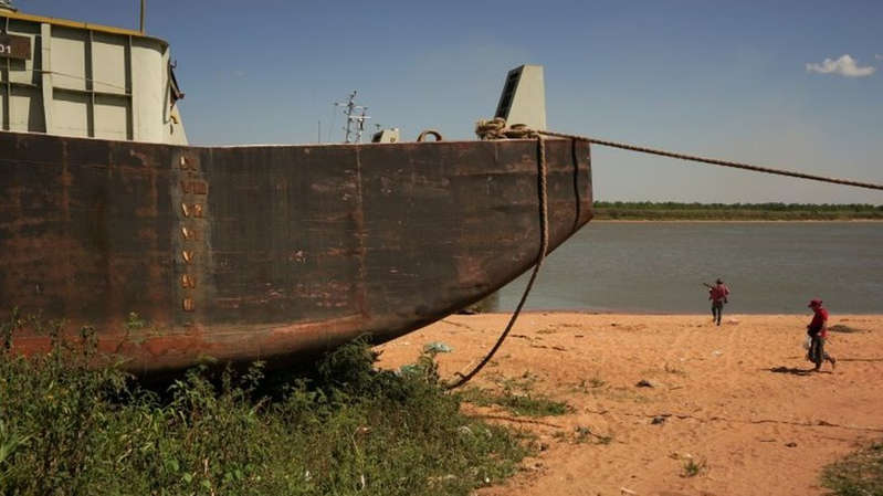 seca no rio Paraná