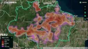 Screenshot de dados de desmatamento da plataforma PrevisIA
