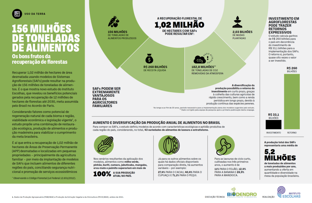recuperação de 1,02 milhão de hectares de áreas desmatadas