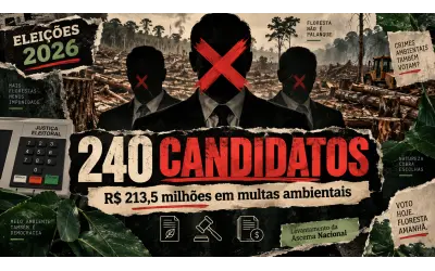 Levantamento identifica 240 candidatos às eleições de 2026 com autos de infração ambiental