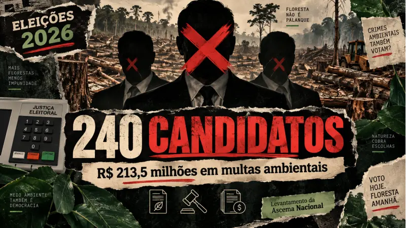 Levantamento identifica 240 candidatos às eleições de 2026 com autos de infração ambiental