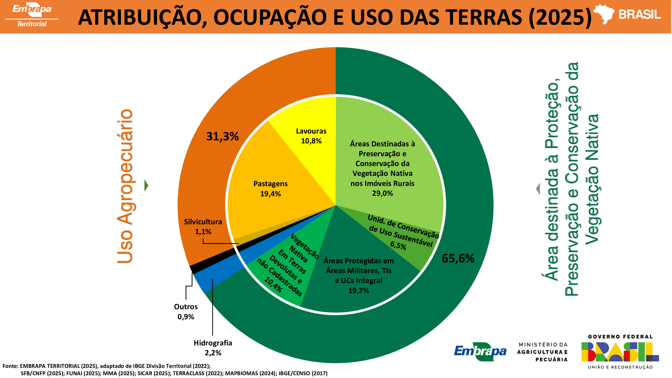 Vegetação nativa cobre 65,6% do Brasil, segundo Embrapa Territorial